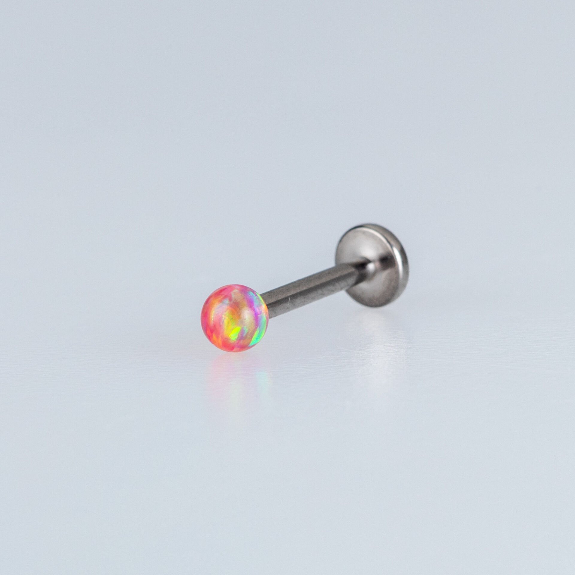 Piercing Titanyum Labret 3mm Opal Taş