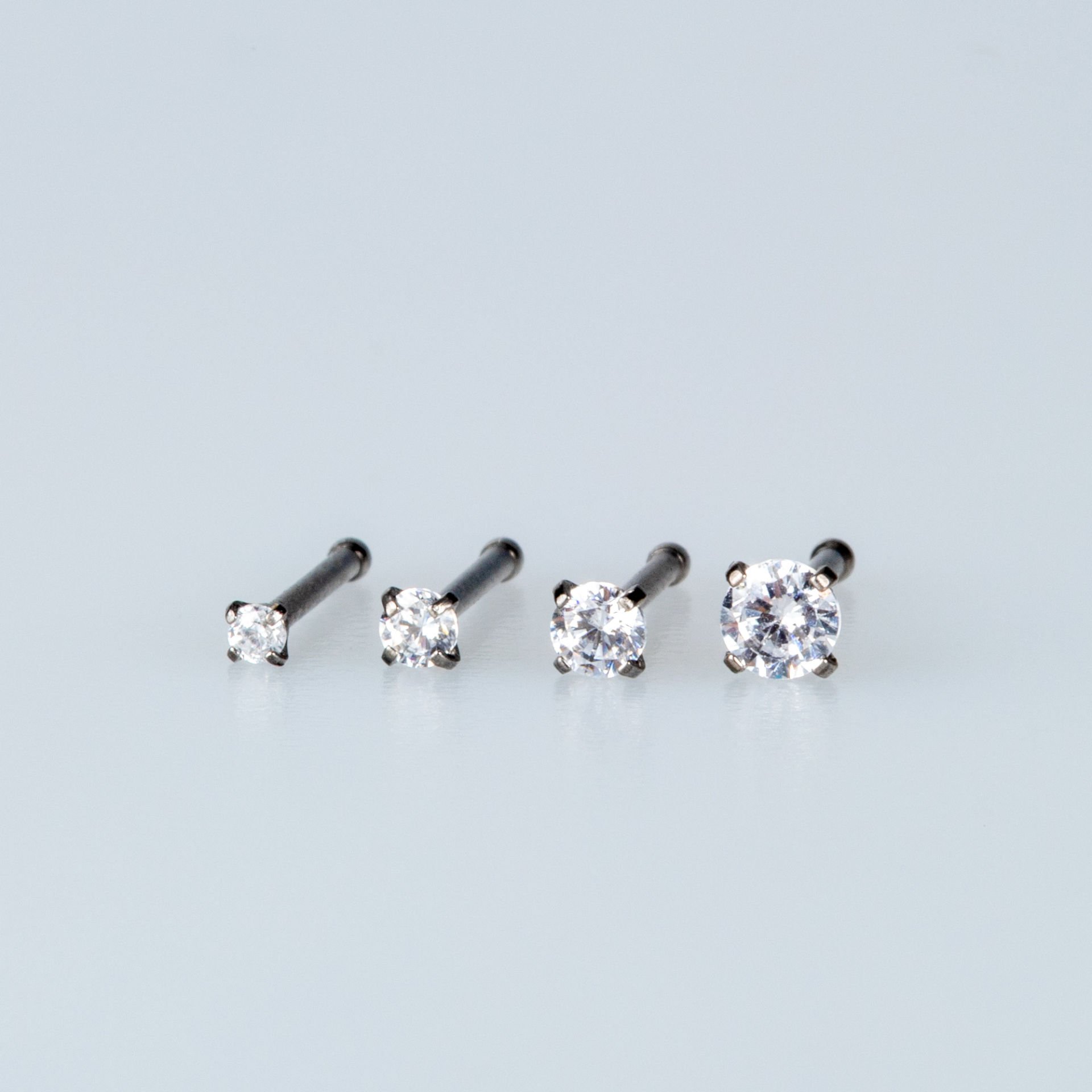 حلقة ثقب الأنف سمك 1 ملم حجر 3 ملم