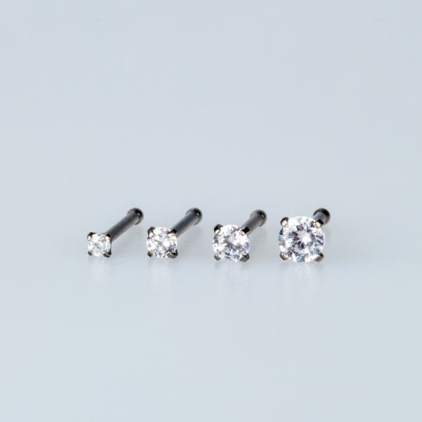 حلقة ثقب الأنف سمك 1 ملم حجر 3 ملم