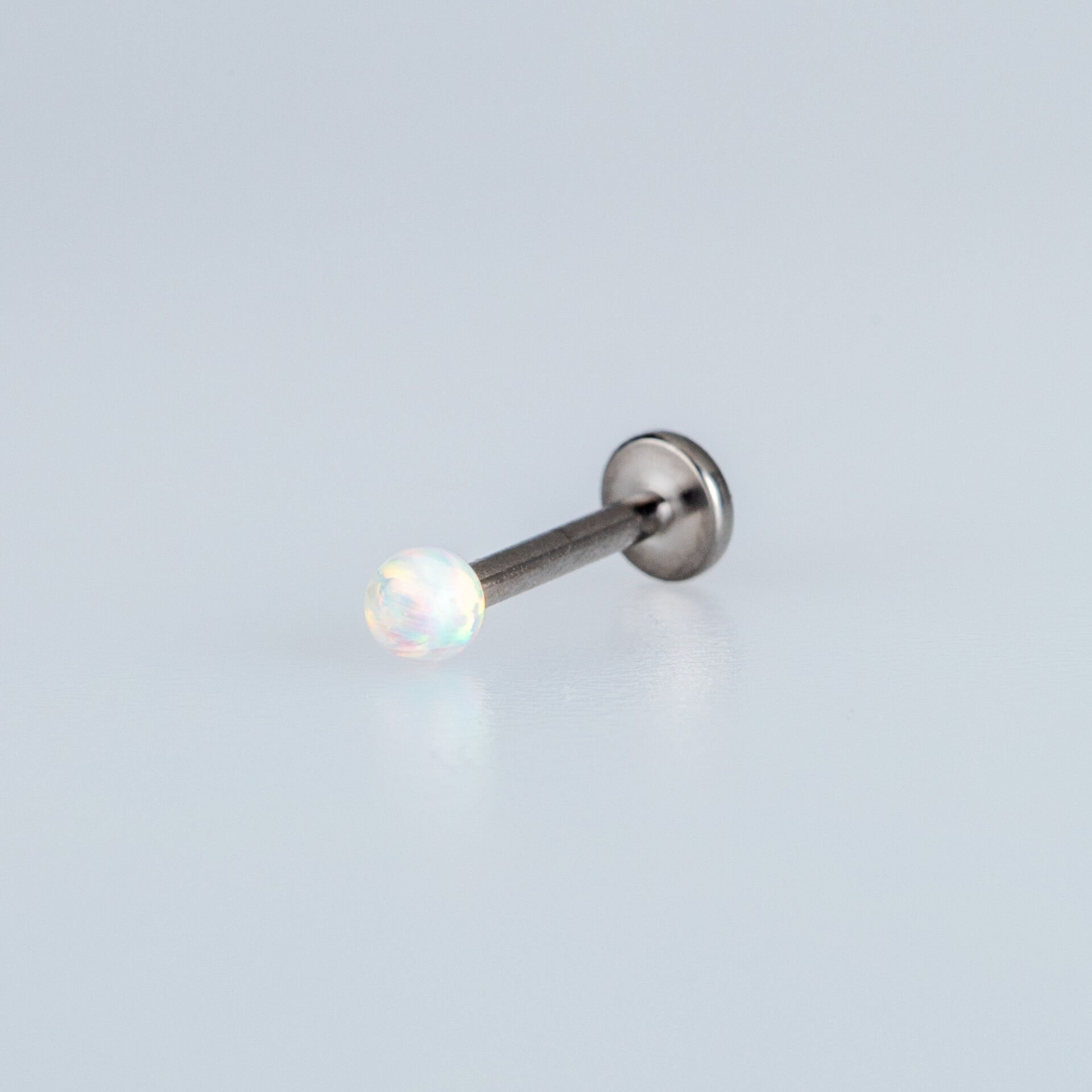Piercing Titanyum Labret 3mm Opal Taş