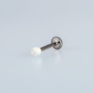 Piercing Titanyum Labret 3mm Opal Taş