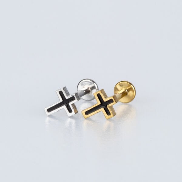 Piercing Tragus Cross Yellow 8mm