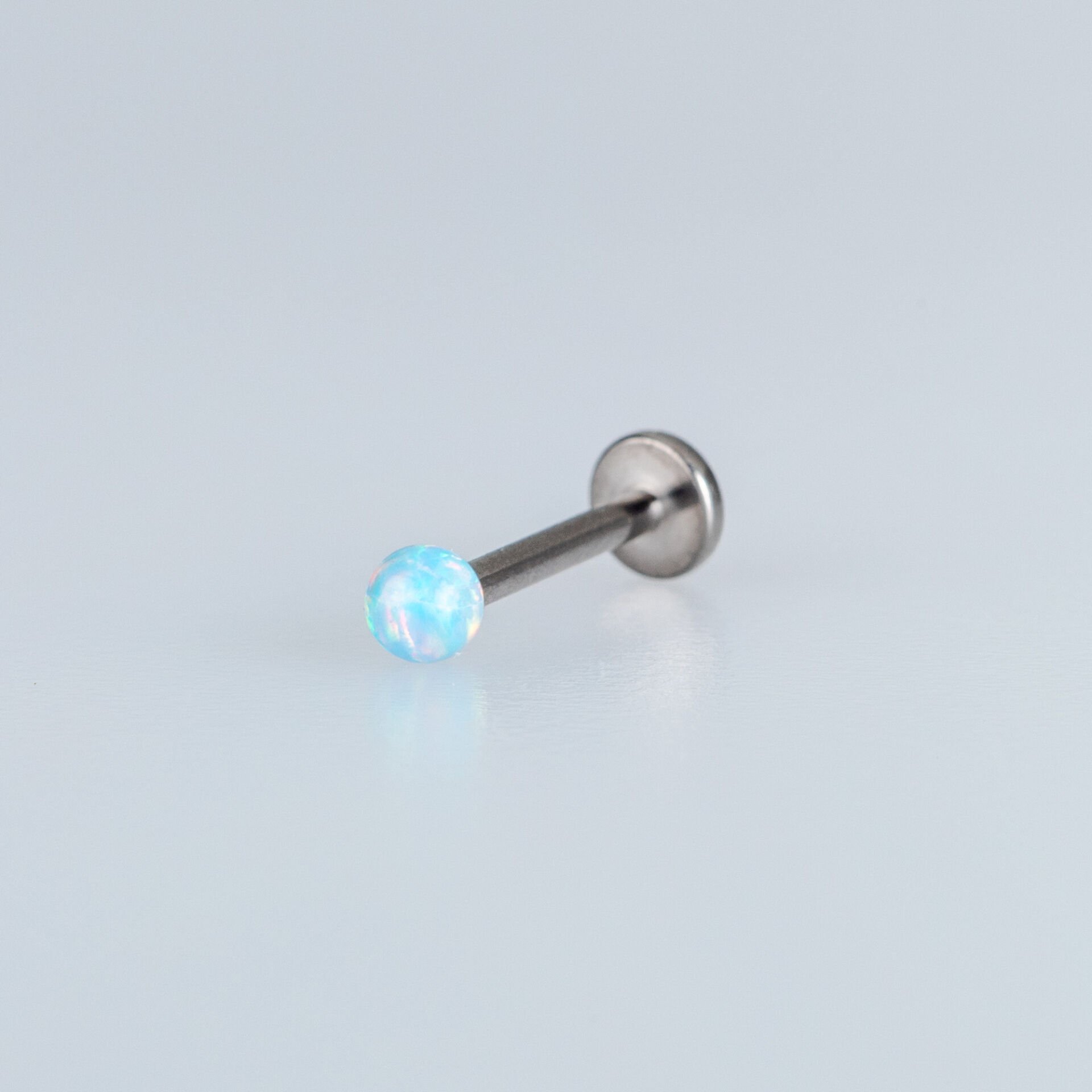 Piercing Titanyum Labret 3mm Opal Taş
