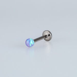 Piercing Titanyum Labret 3mm Opal Taş
