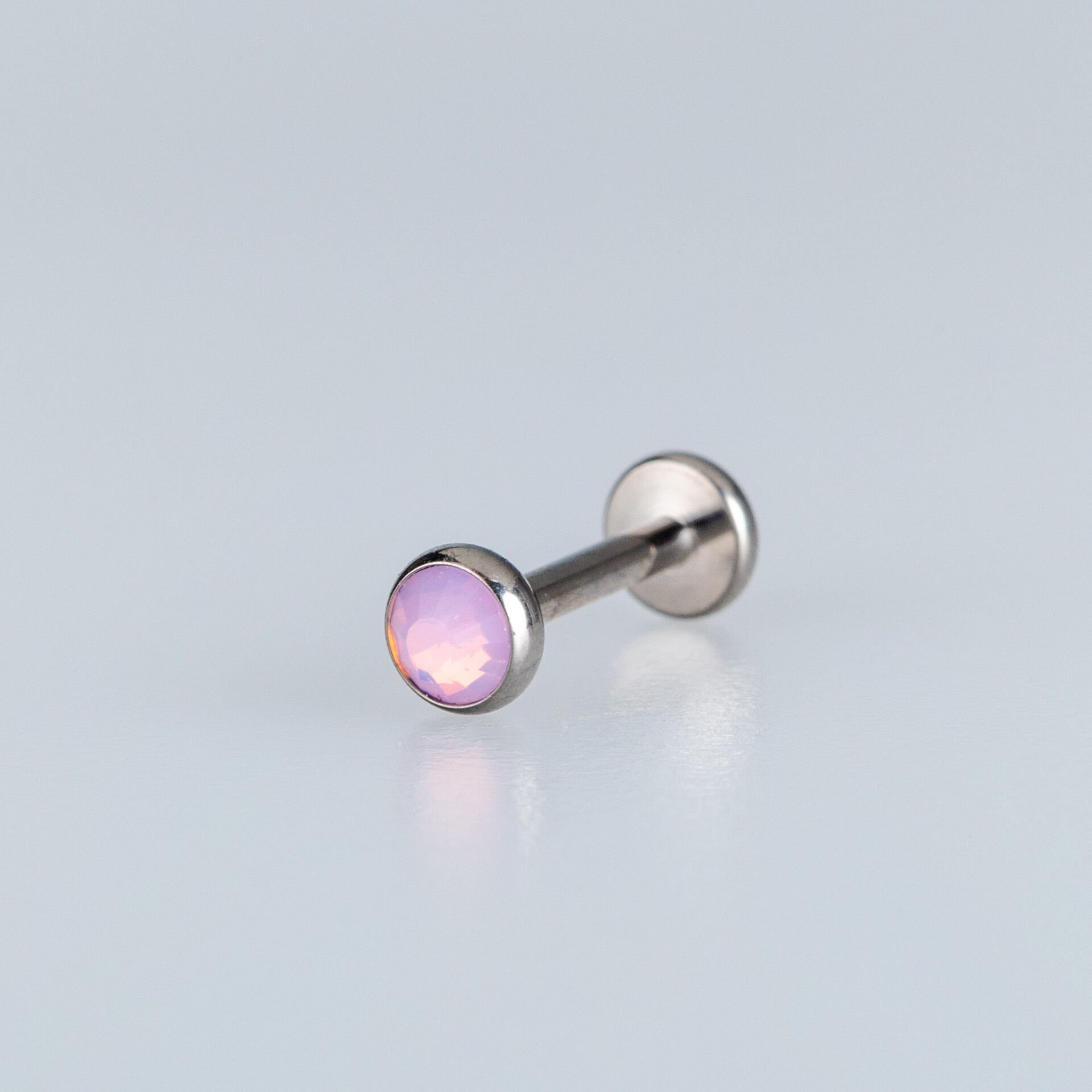 Piercing Titanyum Labret 4mm Taş