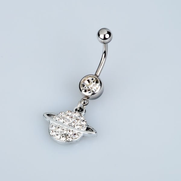 Piercing Göbek Satürn Beyaz