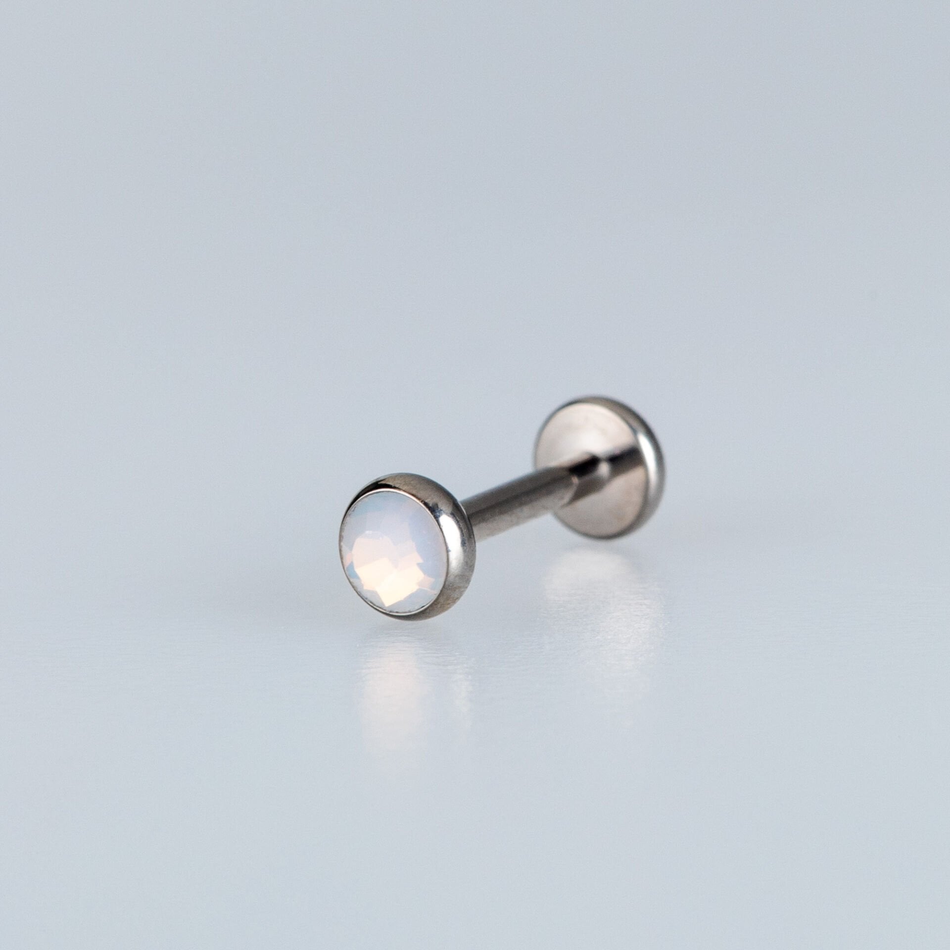 Piercing Titanyum Labret 4mm Taş