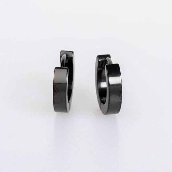 Çelik Küpe 3X9mm 4 renk - Çift Siyah