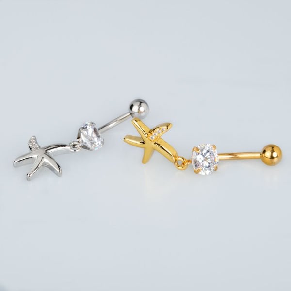 Piercing Göbek Deniz Yıldızı Sarı