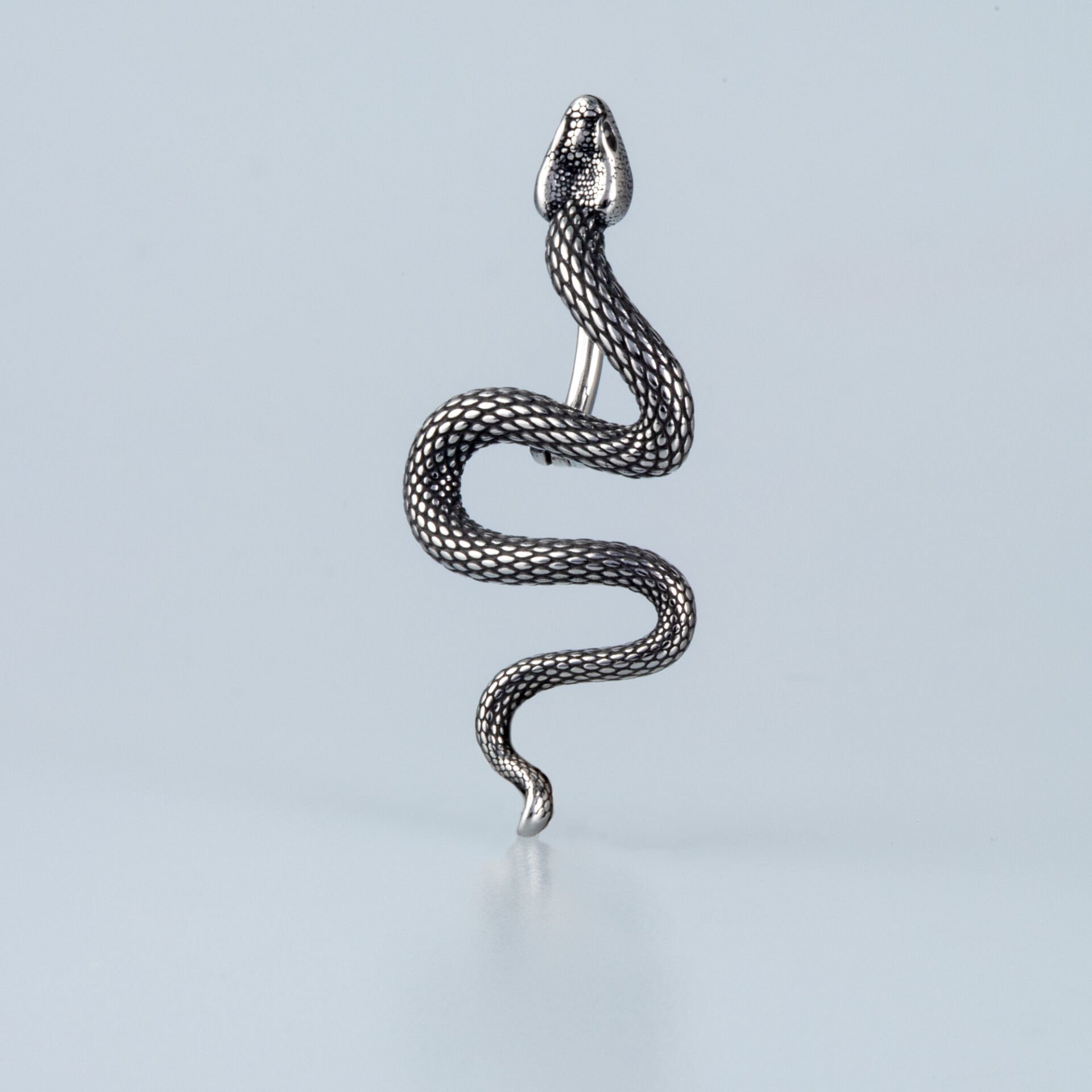 Piercing Çelik Gotik Göbek Yılan