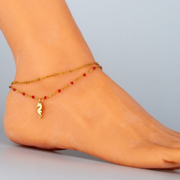 Çelik Zincir Halhal Deniz Atı 2 Renk Seçeneği Sarı