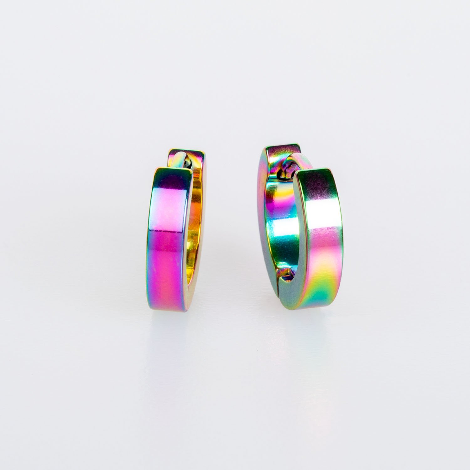 Çelik Küpe 3X9mm 4 renk - Çift Rainbow