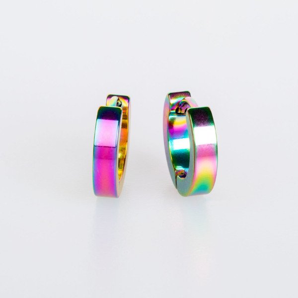 حلق فولاذي 3×9 ملم 4 ألوان - قوس قزح مزدوج