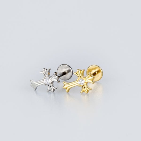 Piercing Tragus Cross Yellow 8mm
