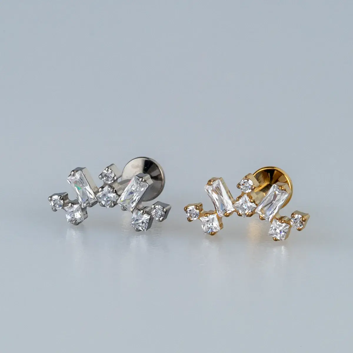 Toptan G23 Titanyum Fantezi Kombin Piercing Beyaz 8mm