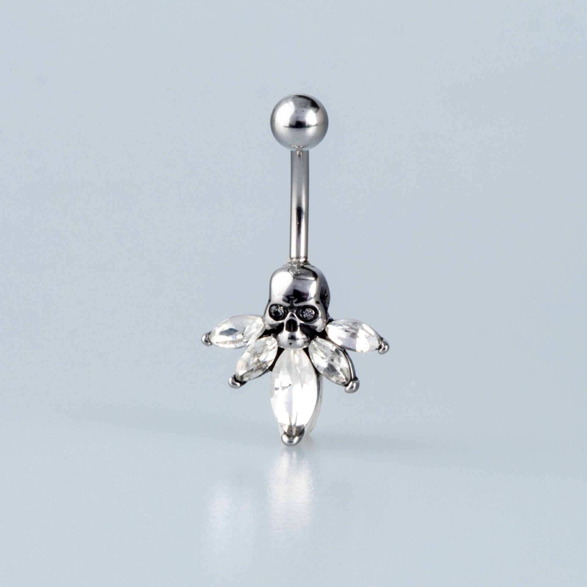 Piercing Çelik Gotik Göbek Kuru Kafa