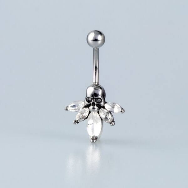 Piercing Çelik Gotik Göbek Kuru Kafa