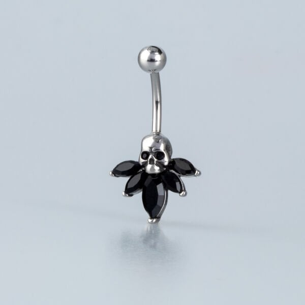 Piercing Çelik Gotik Göbek Kuru Kafa