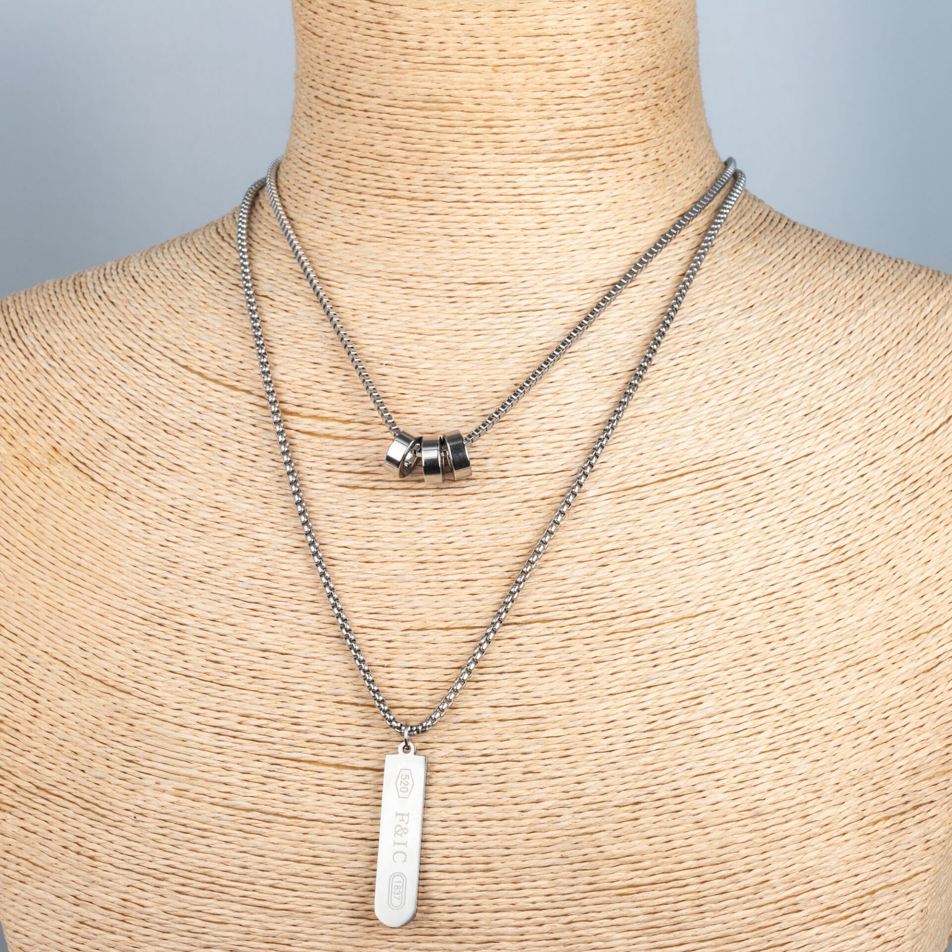 Çelik Zincir Kolye 2 Adet Zincir Ayrı Ayrı Kullanılabılır