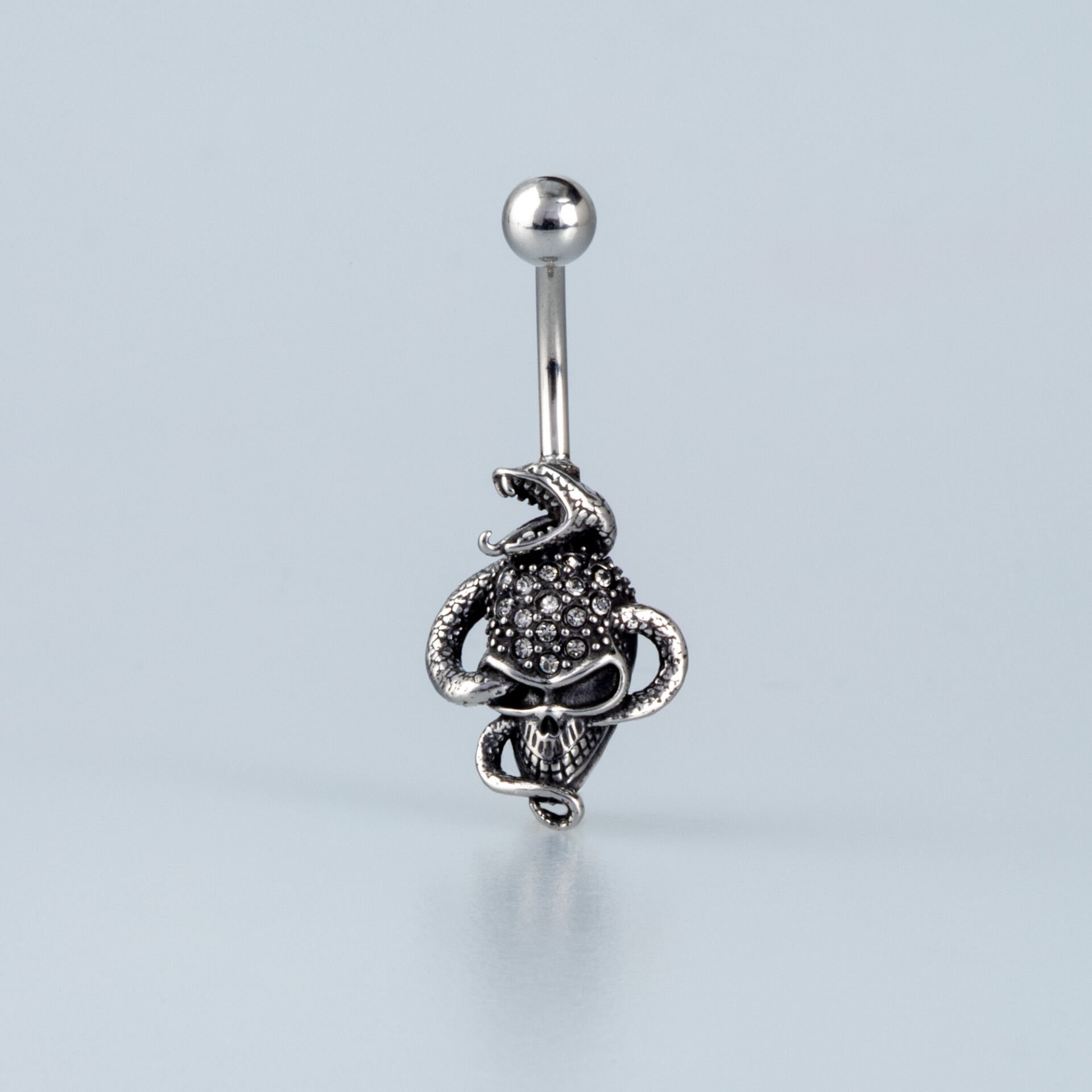 Piercing Çelik Gotik Göbek Kuru Kafa
