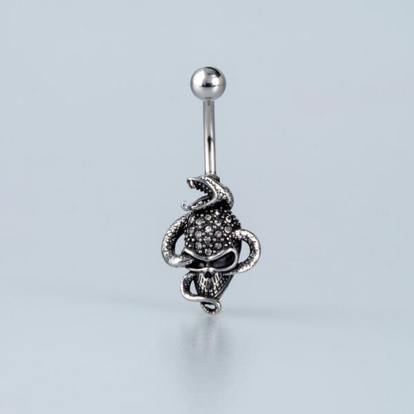 Piercing Gotik Göbek Kuru Kafa