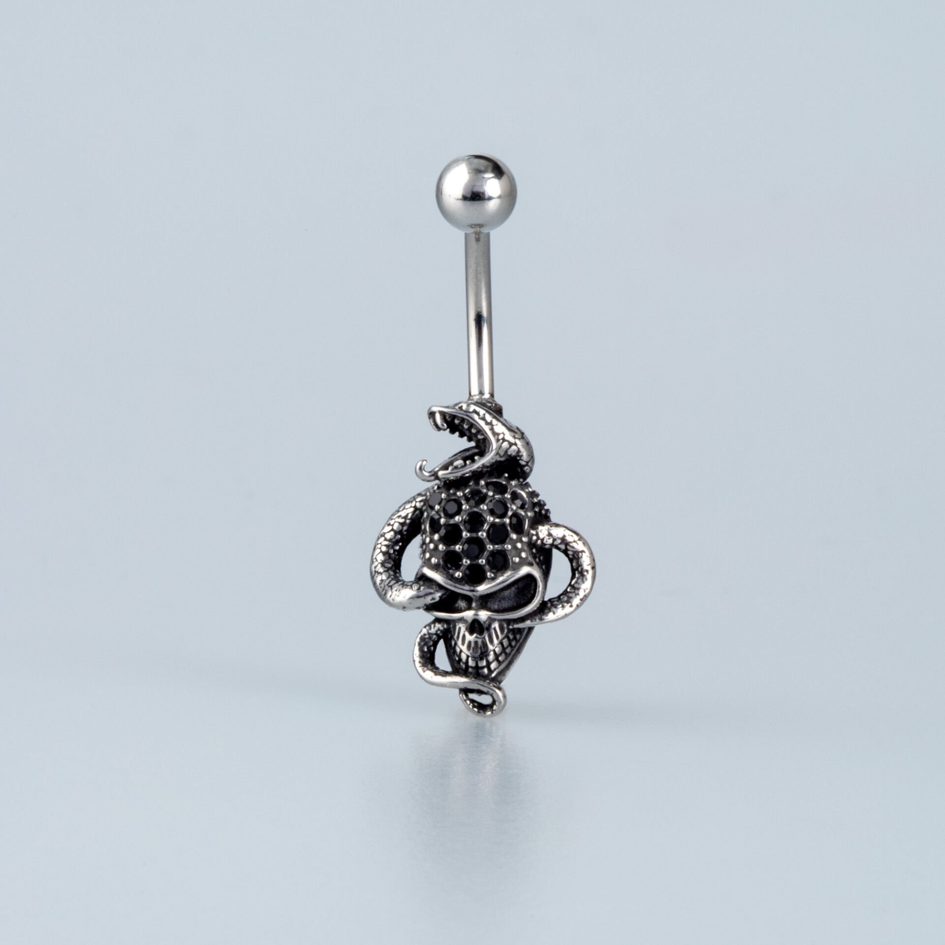Piercing Çelik Gotik Göbek Kuru Kafa
