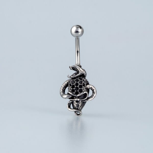 Piercing Çelik Gotik Göbek Kuru Kafa