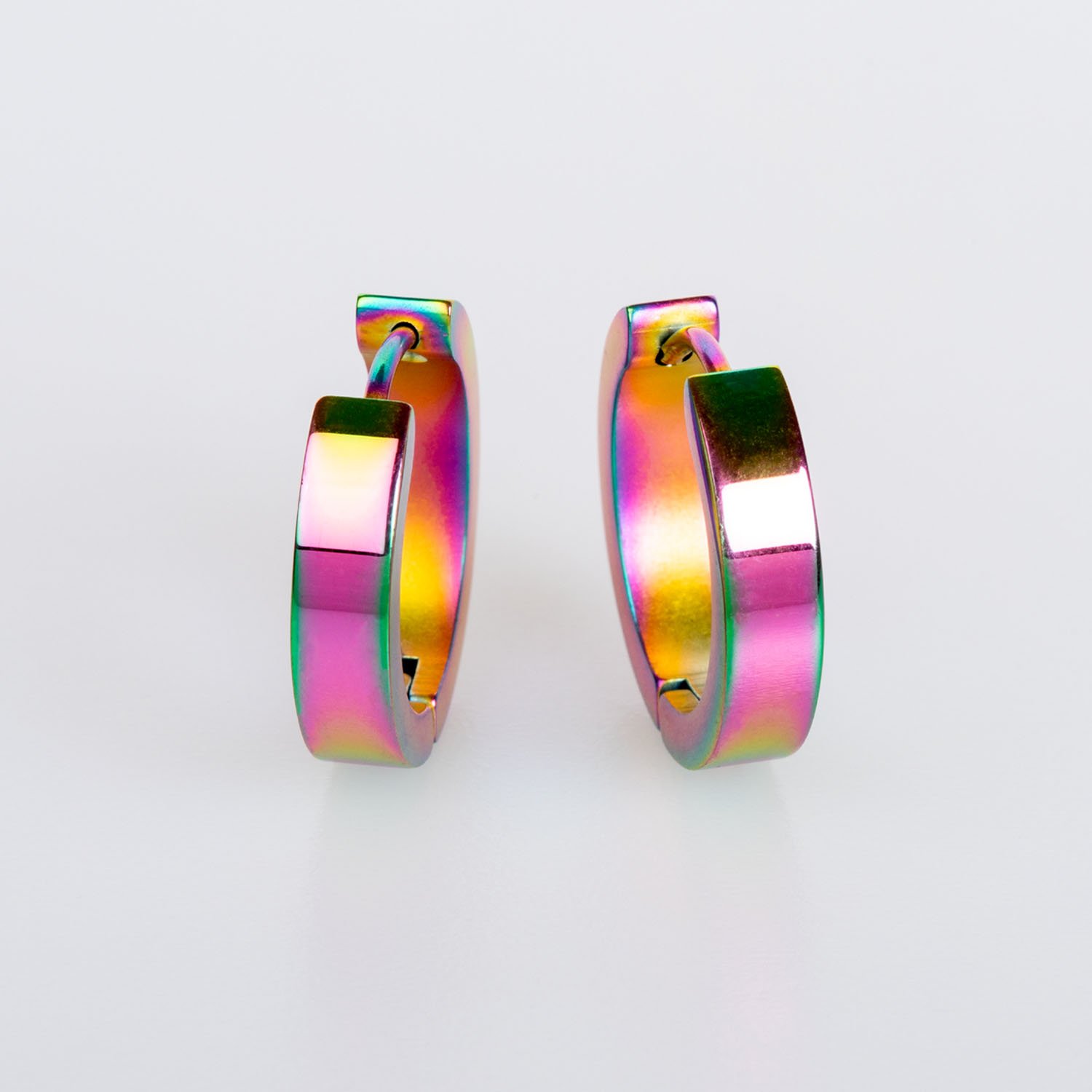 Çelik Küpe 4X12mm 5 renk - Çift Rainbow
