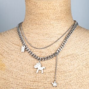 Çelik Zincir Kolye At $