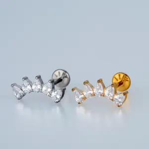 Piercing G23 Titanyum Tragus Helix Sarı 8mm