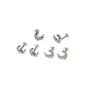 Toptan 316L Çelik Barlı Piercing Tragus Ay Obje Pirinç