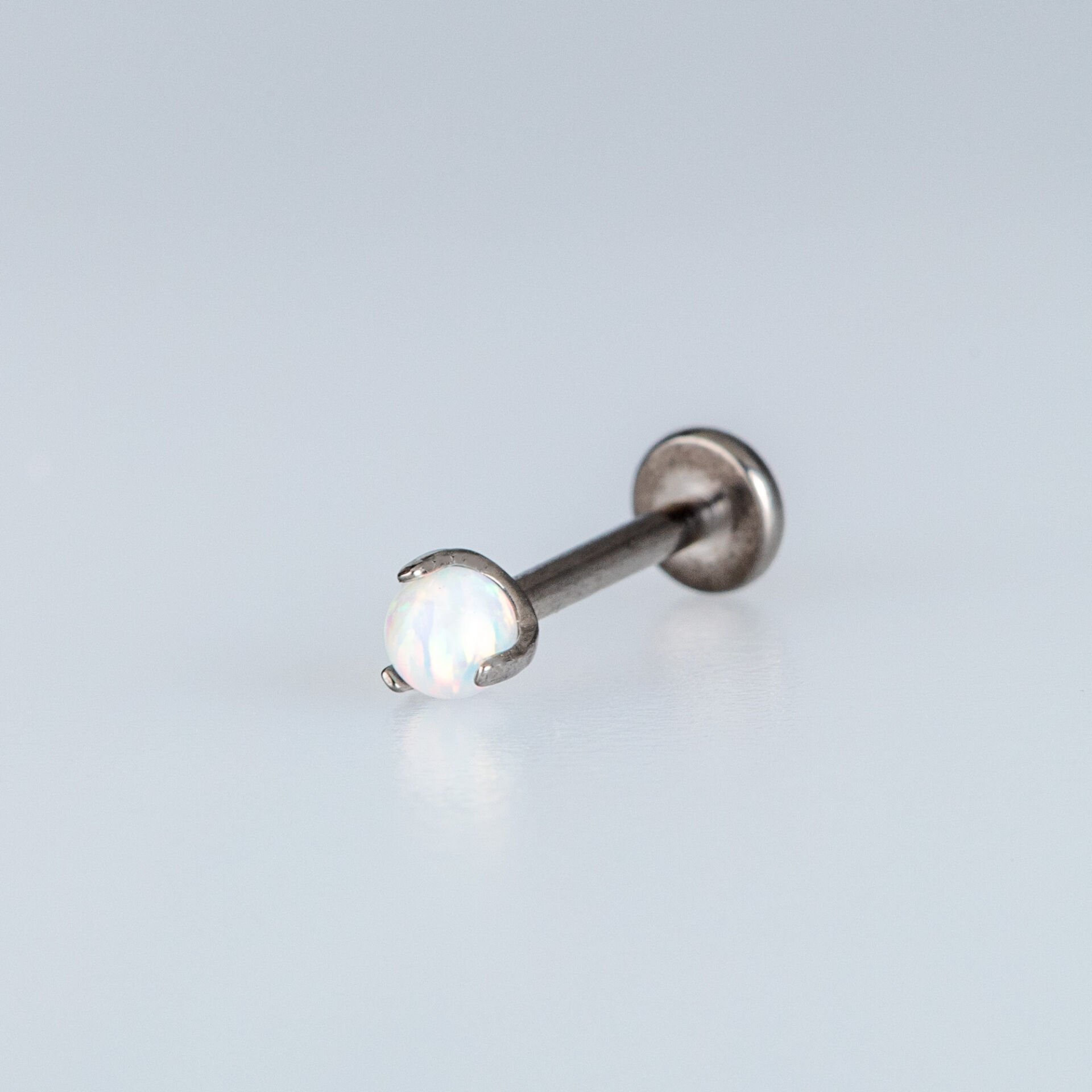 Piercing Titanyum Labret 3mm Opal Taş