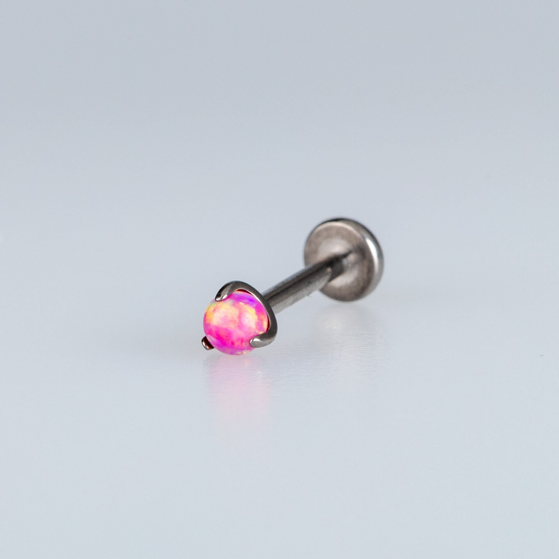 Piercing Titanyum Labret 3mm Opal Taş