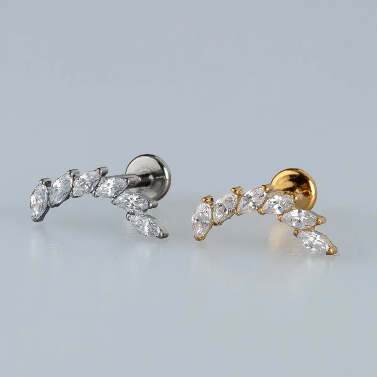 Toptan G23 Titanyum Fantezi Kombin Piercing Beyaz 8mm
