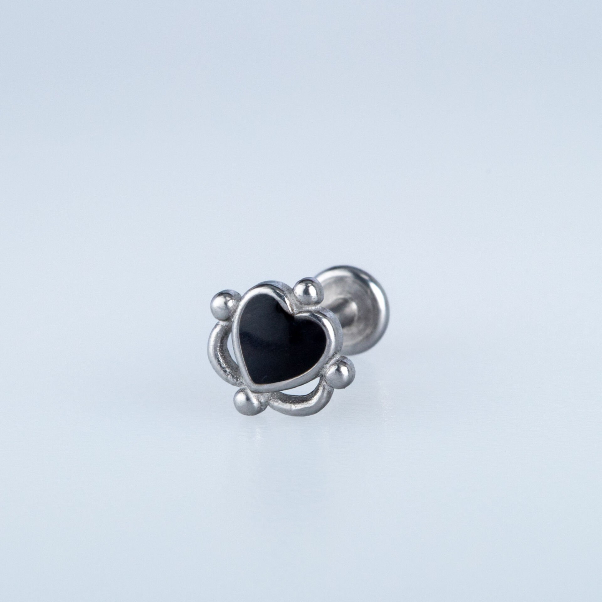 Piercing Çelik Gotik Tragus Kalp
