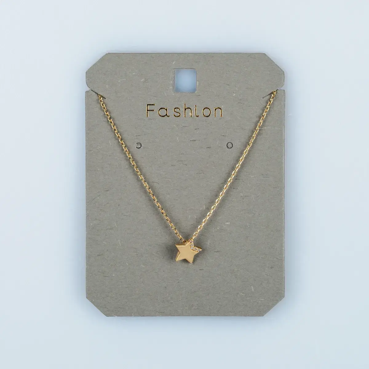 Toptan Kadın Vos Jewelry 14K Altın Kaplama Taşlı Yıldız Kolye