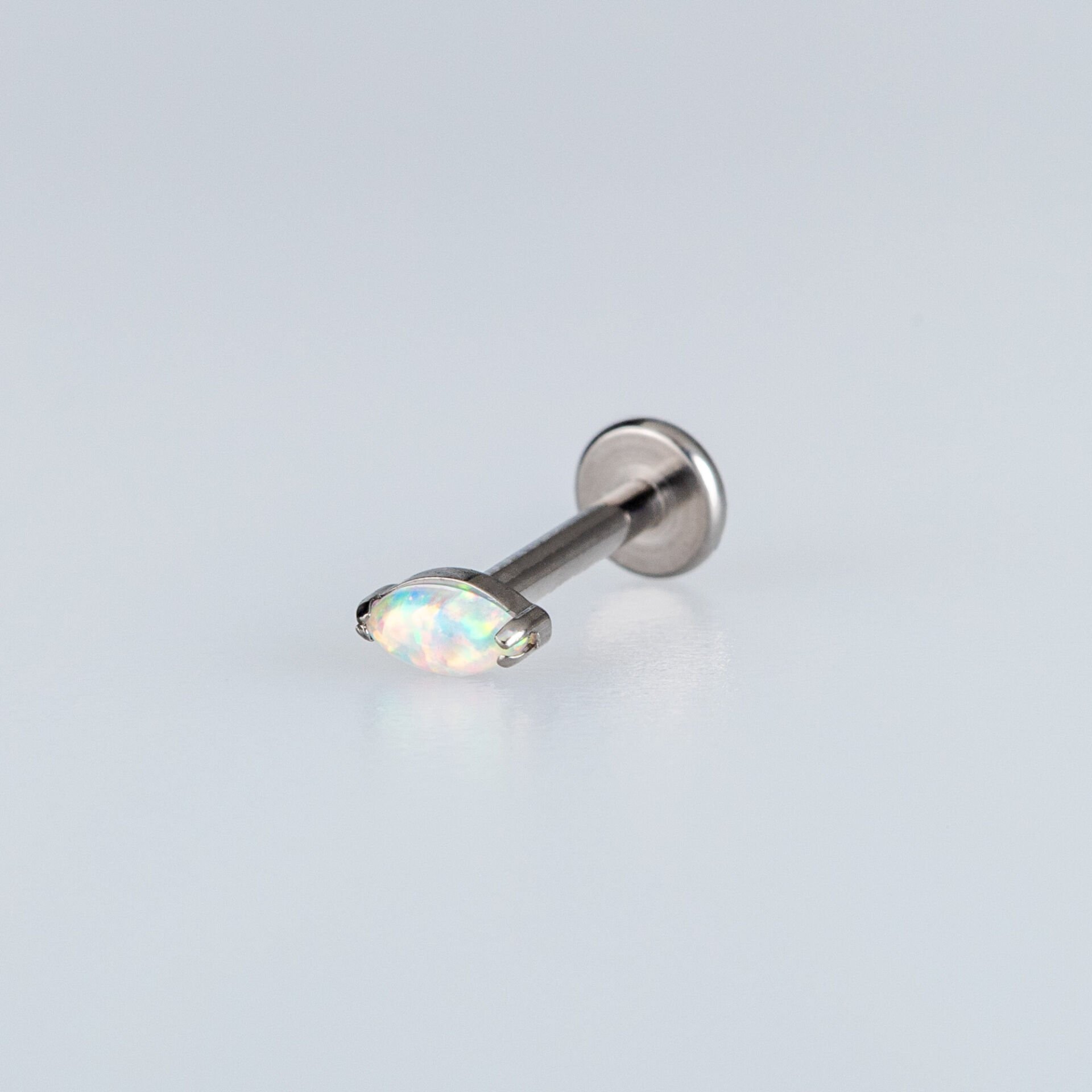 Piercing Titanyum Labret Opal Taş