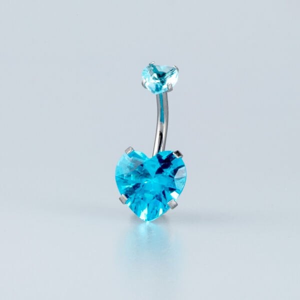 Piercing Göbek Kalp Taş 10mm.