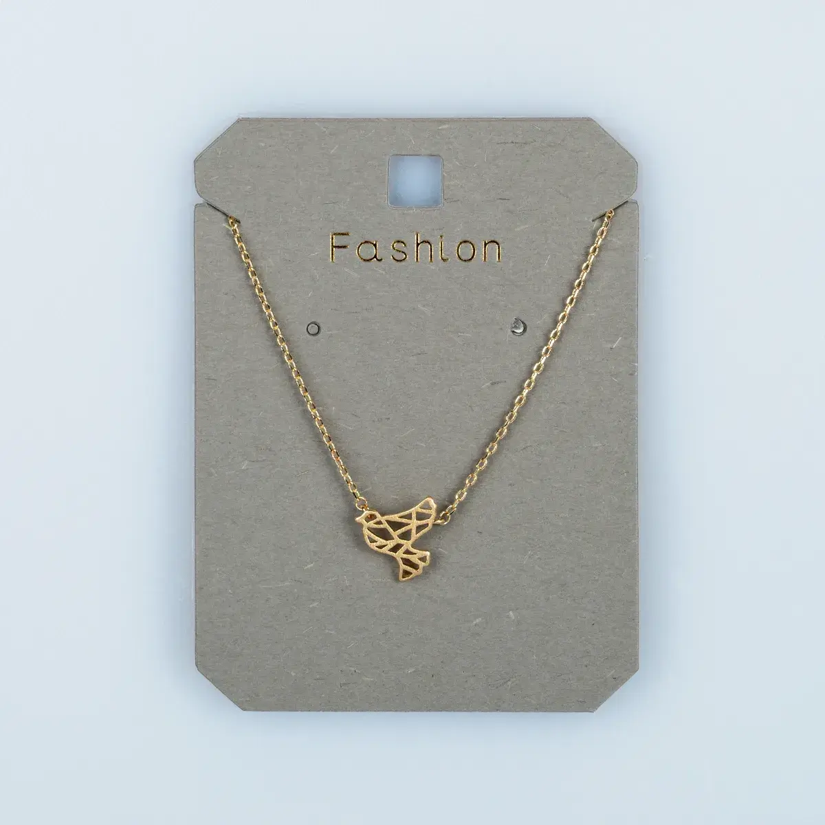 Toptan Kadın Vos Jewelry 14K Altın Kaplama Geometrik Kuş Kolye