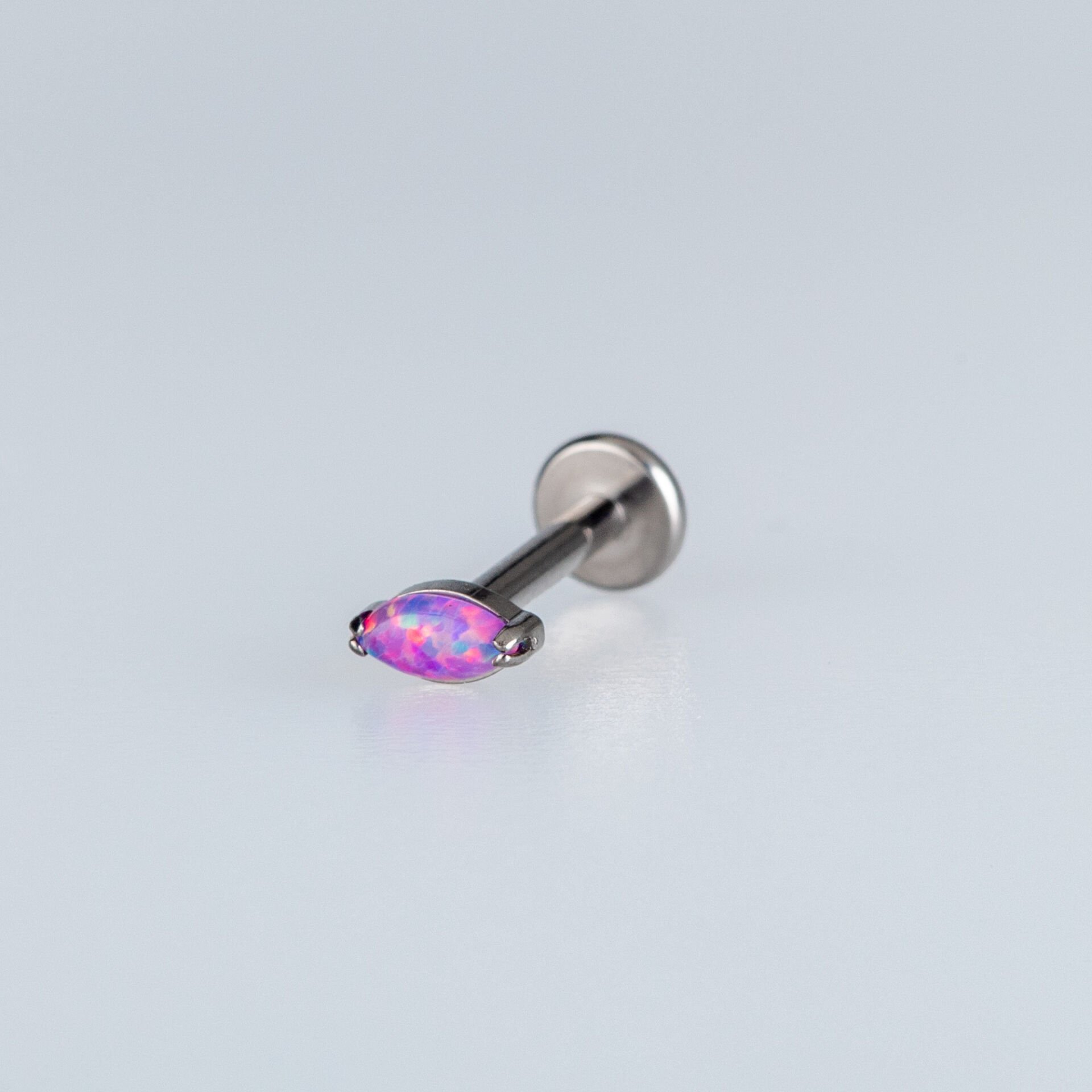 Piercing Titanyum Labret Opal Taş