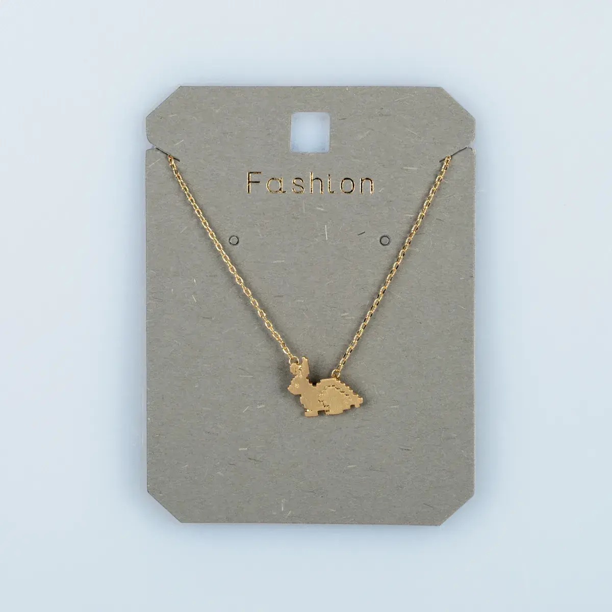 Toptan Kadın Vos Jewelry 14K Altın Kaplama Piksel Tavşan Kolye