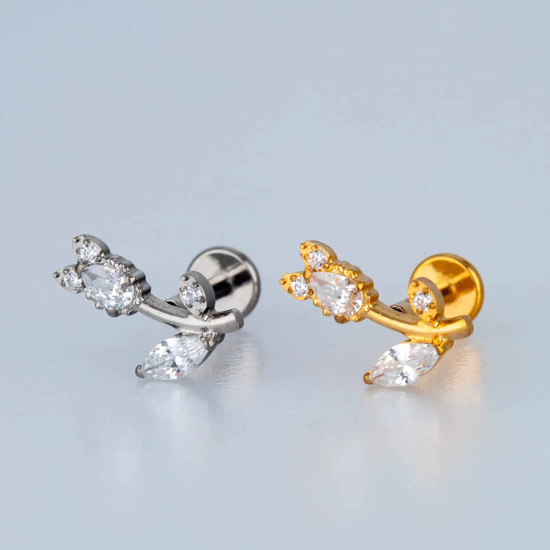 Piercing G23 Titanyum Tragus Çiçek Sarı 8mm