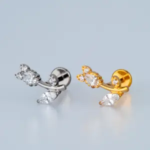 Piercing G23 Titanyum Tragus Çiçek Sarı 8mm