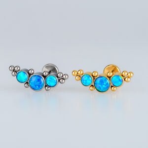 Piercing Titanyum Kıkırdak Opal Taş