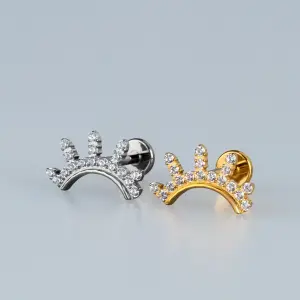 Toptan G23 Titanyum Güneş Işını Piercing Beyaz 8mm