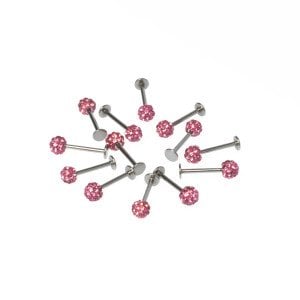 Toptan 316L Çelik Piercing Labret Şambala Mumsuz 5mm Top
