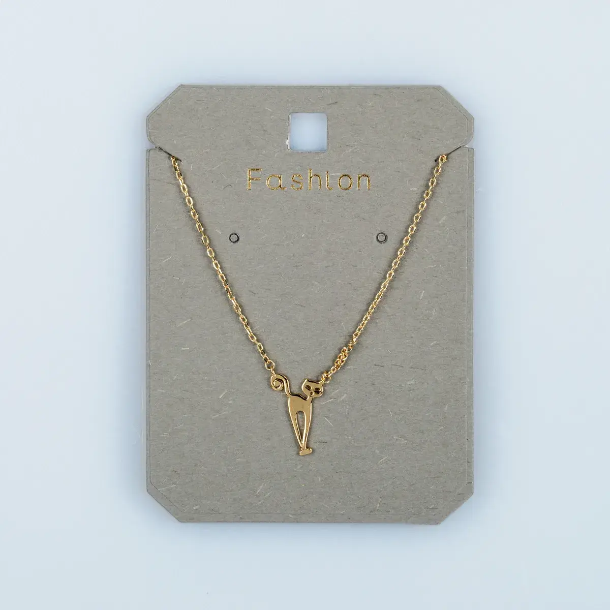 Toptan Kadın Vos Jewelry 14K Altın Kaplama Zarif Kedi Kolye