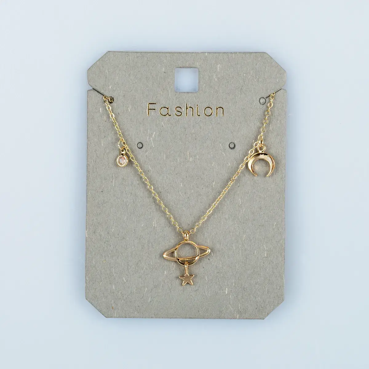 Toptan Kadın Vos Jewelry 14K Altın Kaplama Satürn Gezegen Kolye