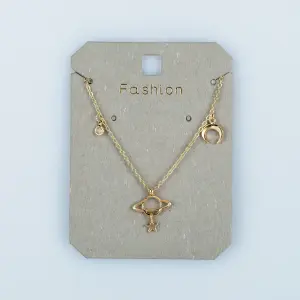Toptan Kadın Vos Jewelry 14K Altın Kaplama Satürn Gezegen Kolye