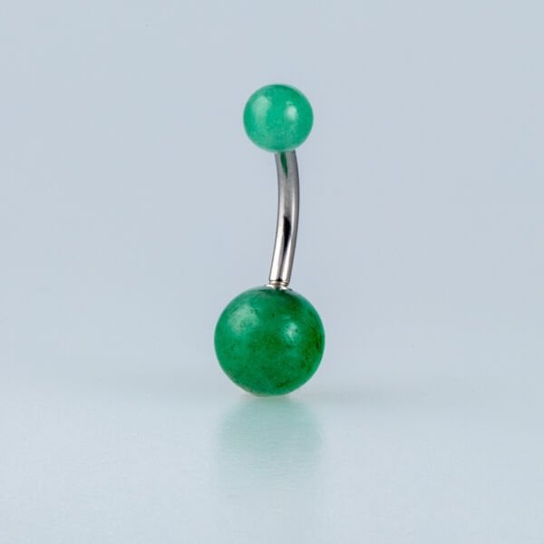 Piercing Doğal Taş Göbek Yeşim